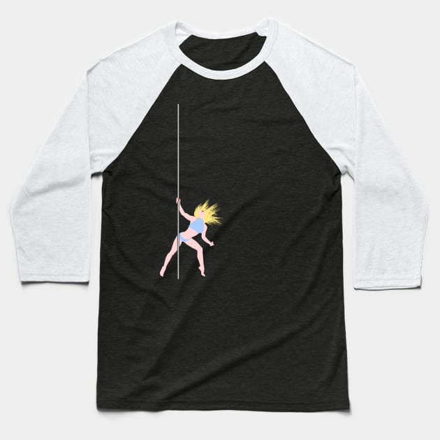 Blonde Pole Dancer Baseball T-Shirt by jintetsu